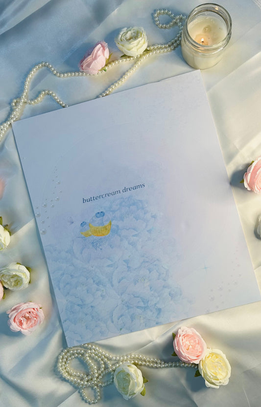 Buttercream Dreams Poster - Blue