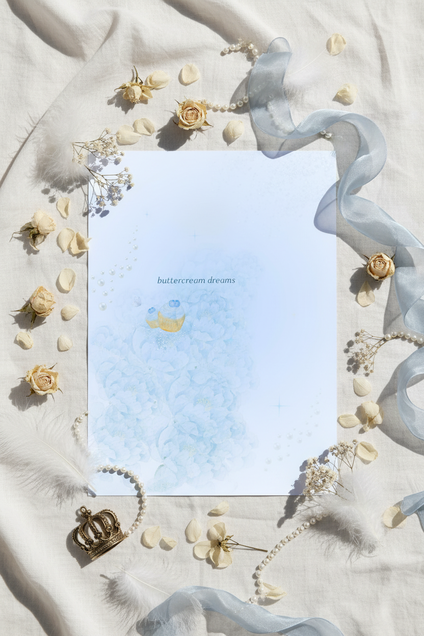 Buttercream Dreams Poster - Blue