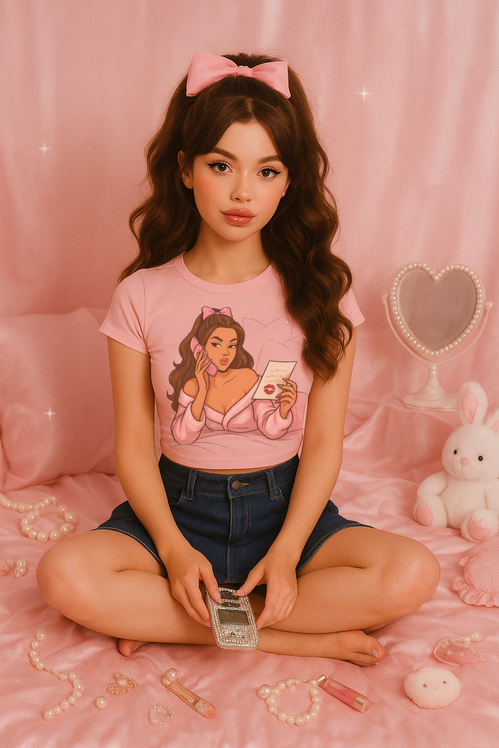 Kiss Stained Dreamy Crop Top