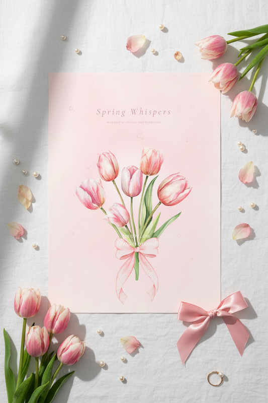 Spring Whispers — Tulip Bloom Poster