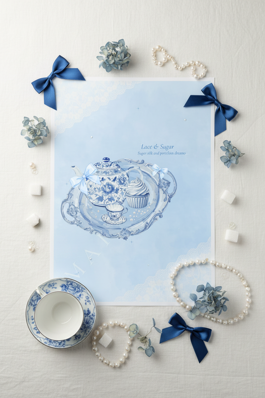 Lace & Sugar —Blue Tea Party Poster