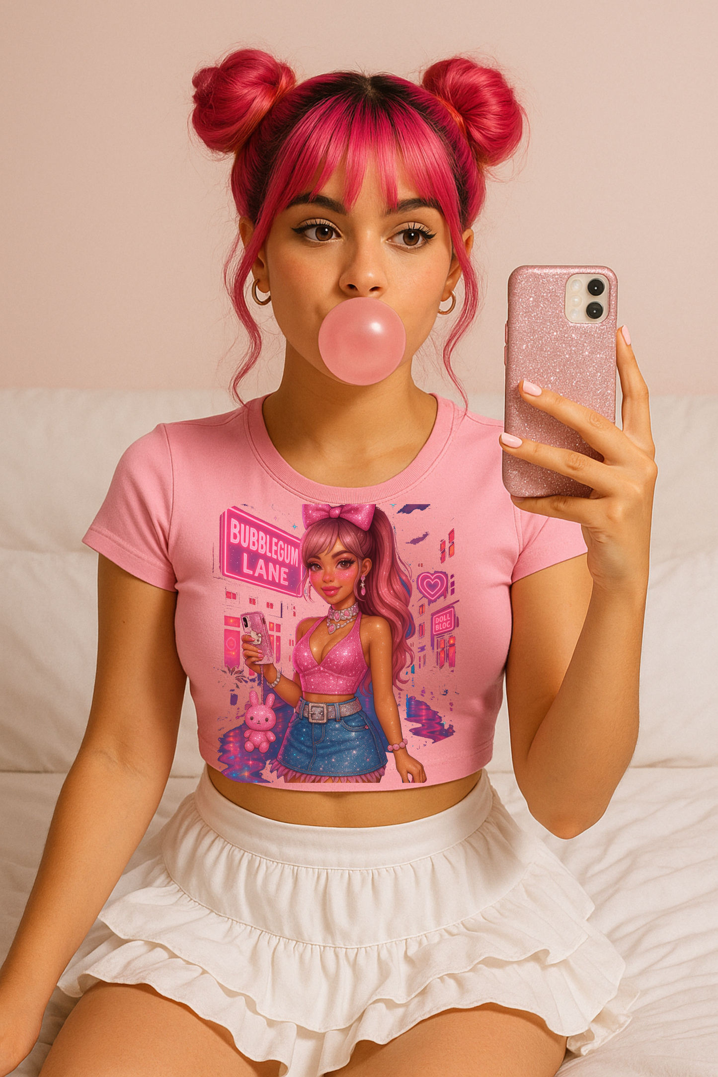 Bubbleglam Lane: Doll Bloc Edition Crop Tee